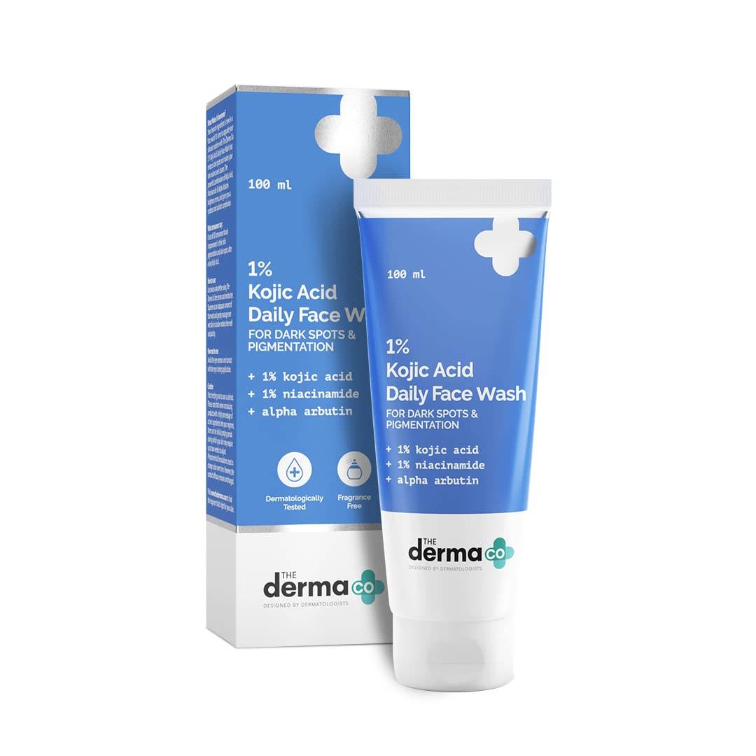 The Derma Co 1% Kojic Acid Face Wash with Niacinamide & Alpha Arbutin For Dark Spots & Pigmentation - 100ml