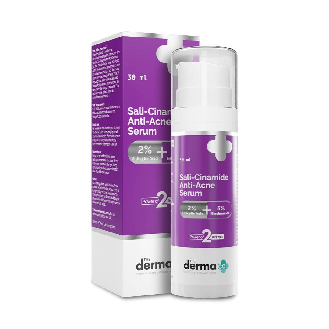 The Derma Co Sali-Cinamide Anti-Acne Face Serum with 2% Salicylic Acid & 5% Niacinamide for Acne & Acne Marks - 30ml