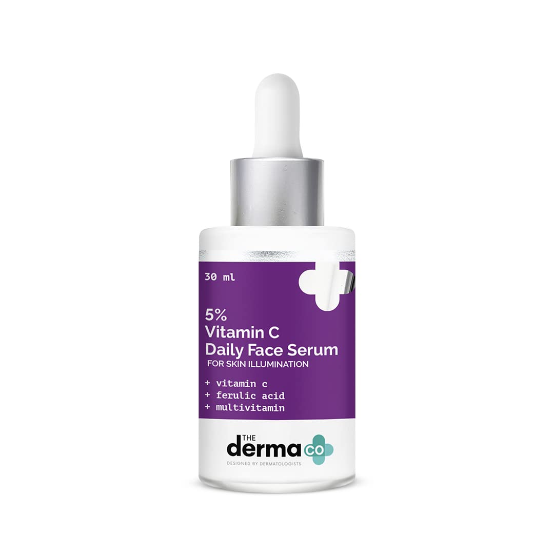 The Derma Co 5% Vitamin C Daily Face Serum with Ferulic Acid & Multivitamin for Skin Illumination - 30ml