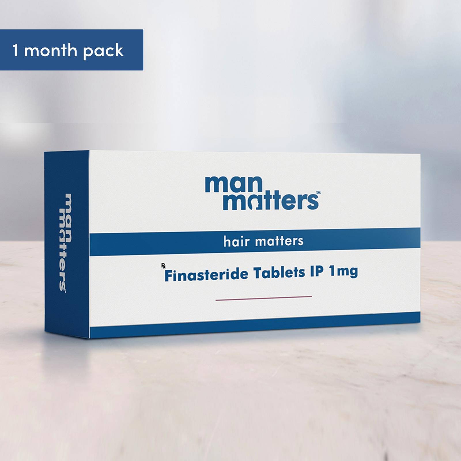 Man Matters Effective Treatment for Male Pattern Baldness Finasteride Tablets IP 1 mg (one months supply)