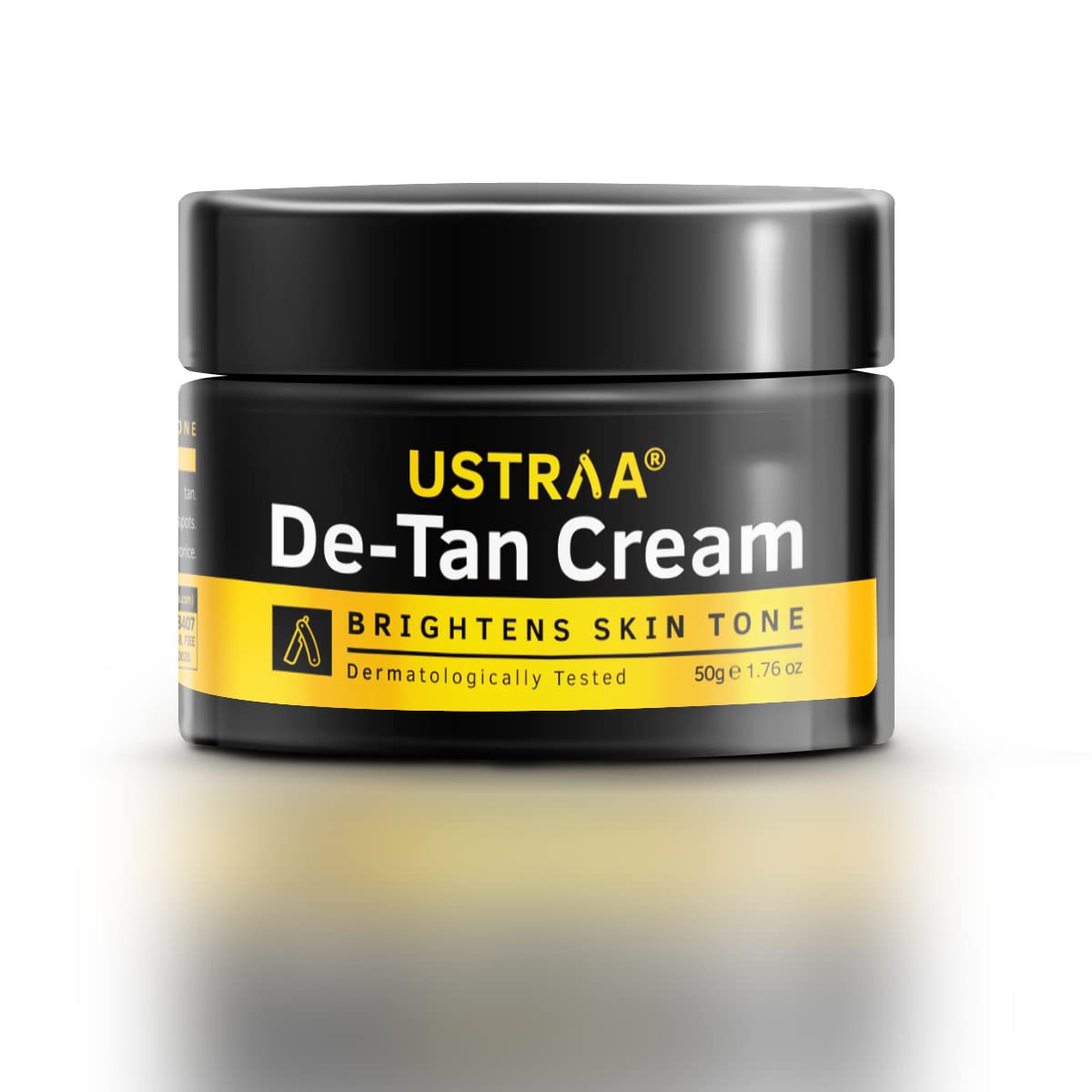 Ustraa De-Tan Cream 50g - Dermatologically Tested - For Tan removal & Even Skin tone, With Japanese Yuzu & Liquoric, Prevents Dark Spots, Without Bleach, No Sulphates, No