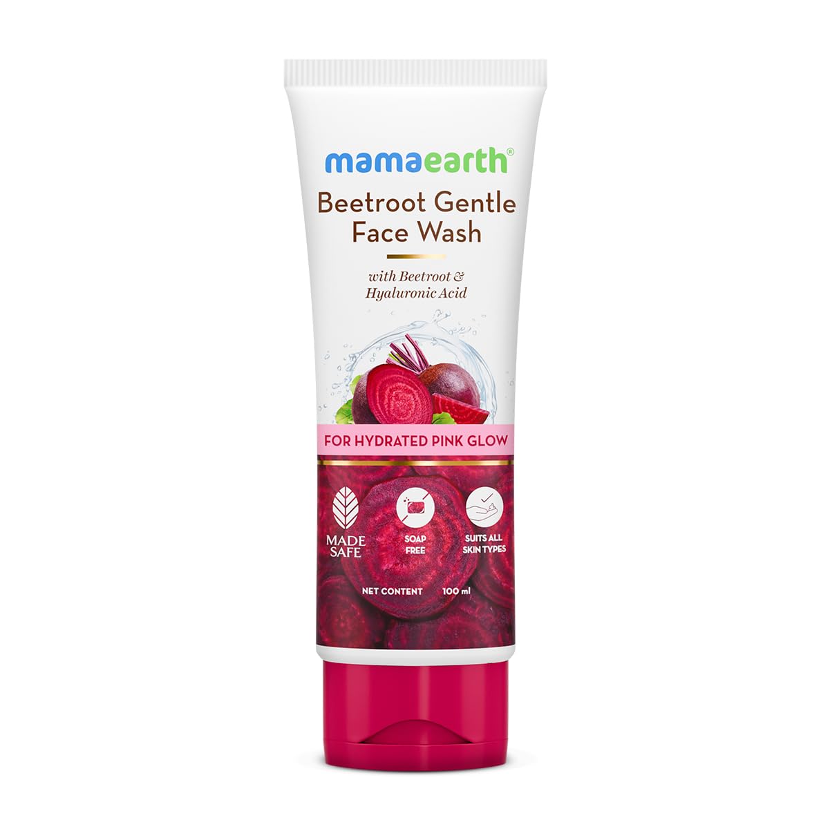 Mamaearth Beetroot Gentle Face Wash & Hyaluronic Acid For Hydrated Pink Glow -100ml