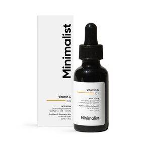 Minimalist 10% Vitamin C Face Serum for Glowing Skin (Formulated & Tested For Sensitive Skin) | Non Irritating | Non Sticky | Brightening Vit C Formula For Men and Women | 30 ml (30 ml