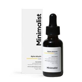 Minimalist 2% Alpha Arbutin Serum for Pigmentation & Dark Spots Removal | Anti-pigmentation Face Serum For Men & Women with Hyaluronic Acid to Remove Blemishes, Acne Marks & Tanning | 30 ml