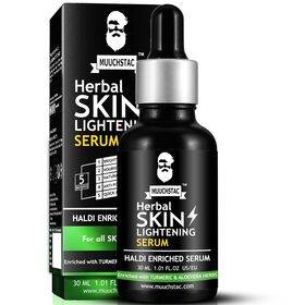 Muuchstac Herbal Skin Lightening Face Serum for Men | Vitamin C (3-Glyceryl Ascorbate) Brighten Skin Tone, Glowing And Hydrated Skin | 30 ml