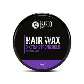 Beardo Xxtra Stronghold Hair Wax, 100 gm | Crystal Hair Wax for Men | Hair Wax Men | Hair Styling Wax for Glossy Finish & Shine | Extra Strong Hold Wax