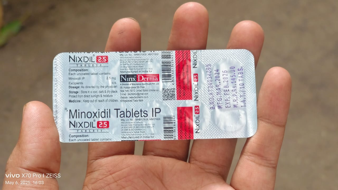 Nixdil 2.5 minoxidil tablets IP -10 Tablets