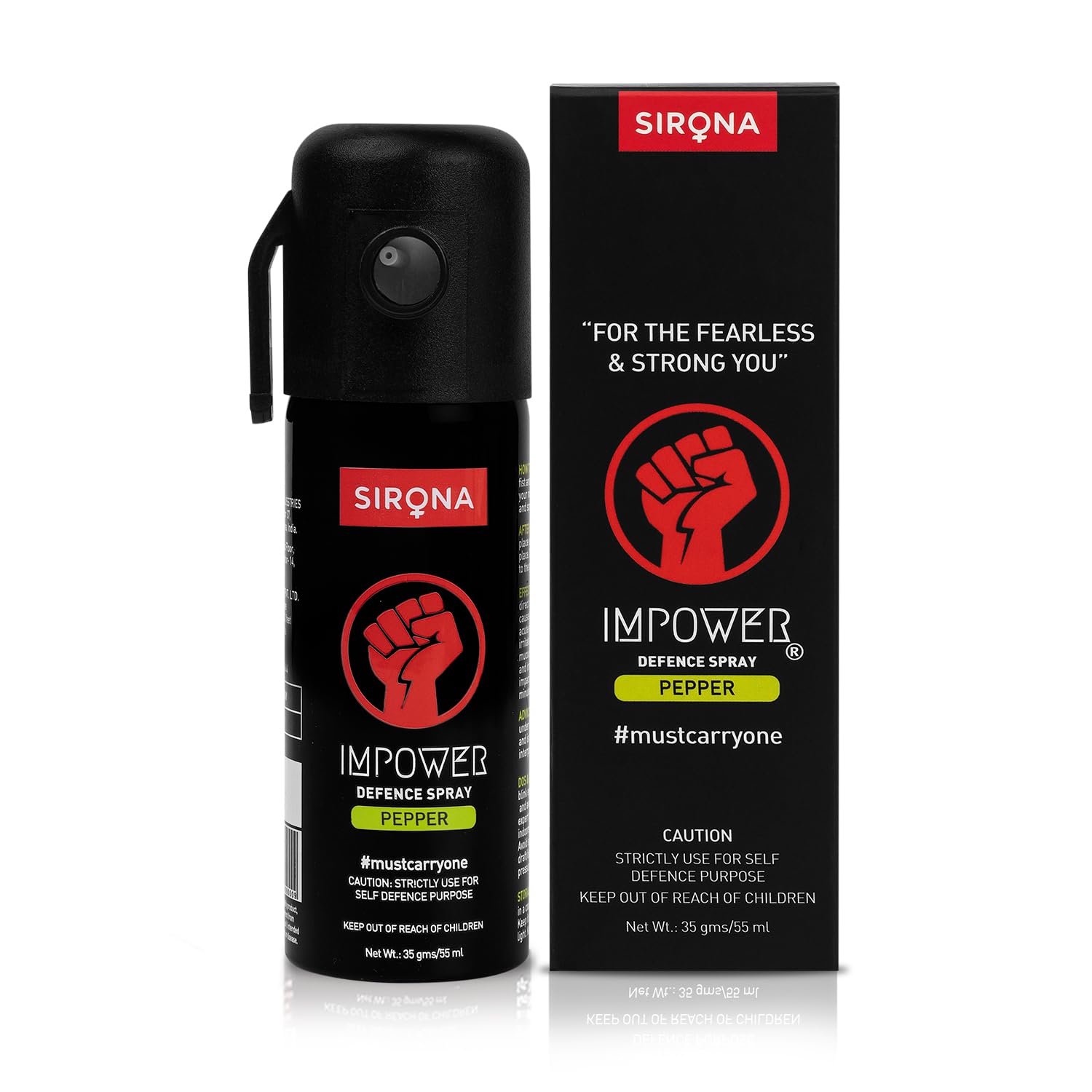IMPOWER Self Defence Pepper Spray Green Chilli for Woman Safety - 55 ML