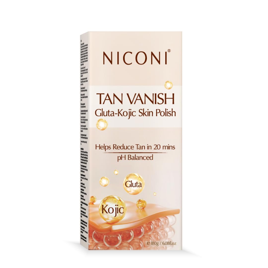 NICONI Tan Vanish Gluta-Kojic Skin Polish Instant Tan Removal & Glow -180 gram( seal open packet)