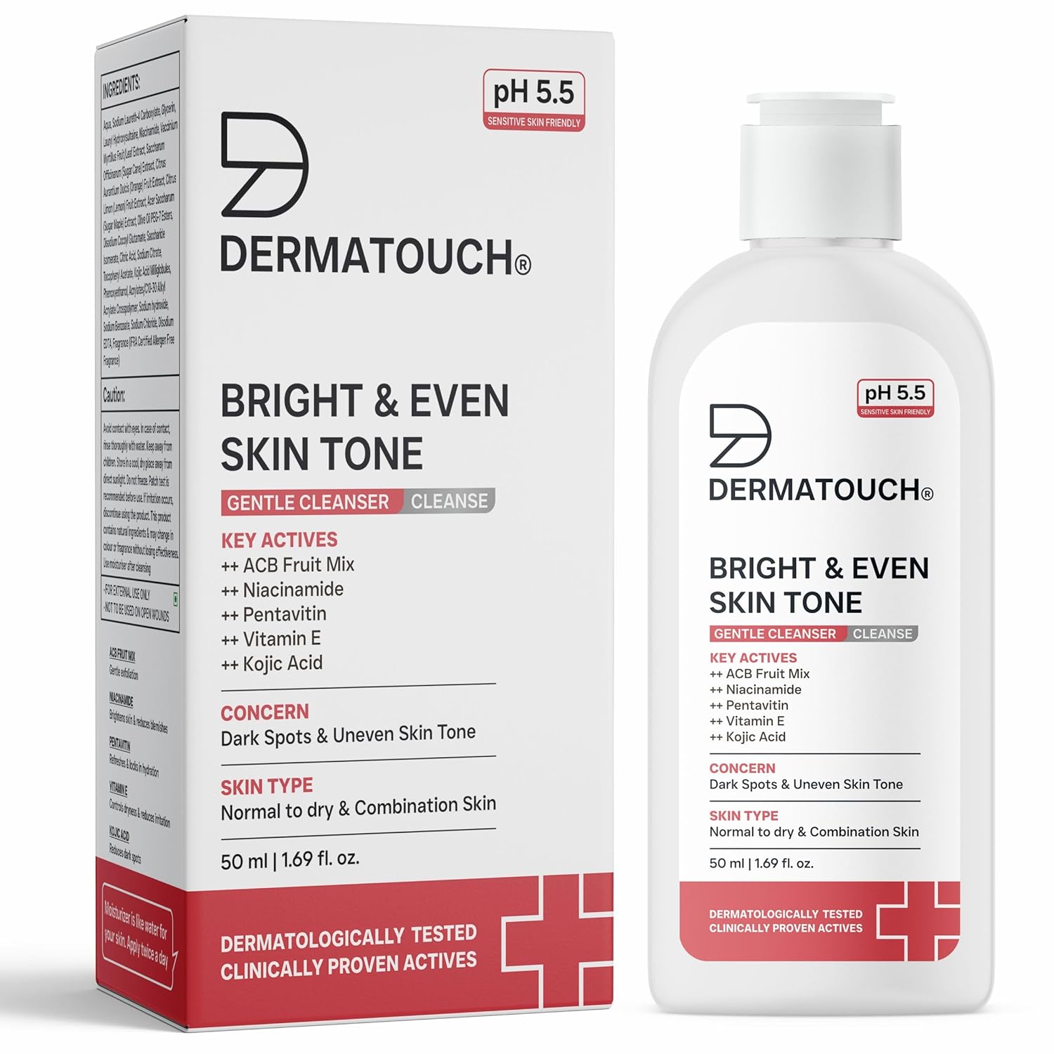 DERMATOUCH Bright & Even Skin Tone Gentle Cleanser-50 ml